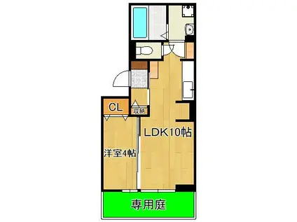 M・K・K萩崎町(1LDK/1階)の間取り写真