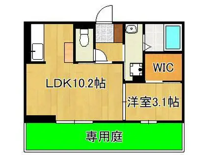 M・K・K萩崎町(1LDK/1階)の間取り写真