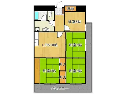ホワイトパレス片野 803(4LDK/8階)の間取り写真
