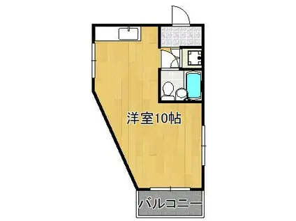 シティ花房 101号(ワンルーム/1階)の間取り写真