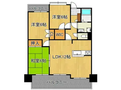 サンライフ片野Ⅲ(3LDK/14階)の間取り写真