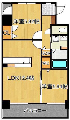 エストラーダ小倉(2LDK/6階)の間取り写真
