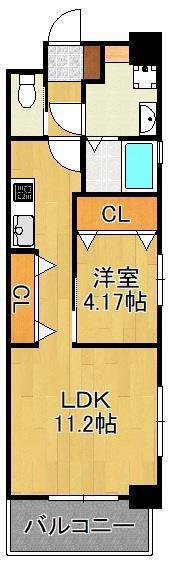 エルザグランツ黄金(1LDK/3階)の間取り写真