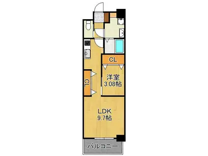 エルザグランツ黄金(1LDK/14階)の間取り写真