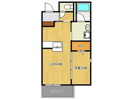 YOURMAISON萩崎(1LDK/2階)の間取り写真