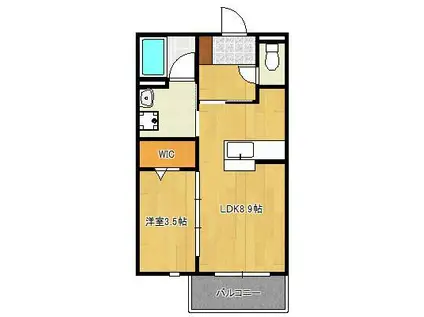 YOURMAISON萩崎(1LDK/2階)の間取り写真