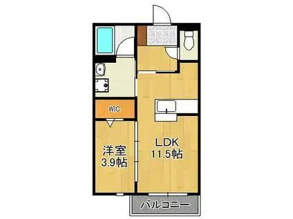 YOURMAISON萩崎(1LDK/3階)の間取り写真