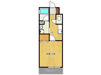 内山神岳ビル(1K/4階)の間取り写真