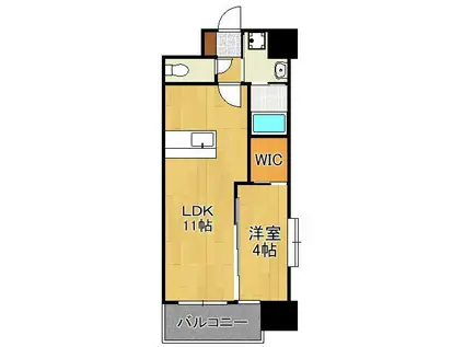 ONE PROJECT三萩野(1LDK/2階)の間取り写真