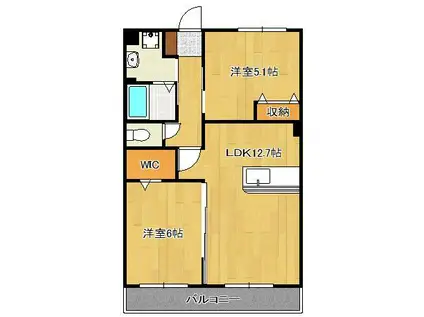 CITRUS TREE(2LDK/1階)の間取り写真