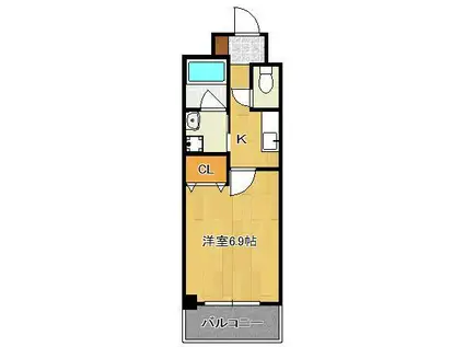 RITA-Ⅰ(1K/3階)の間取り写真