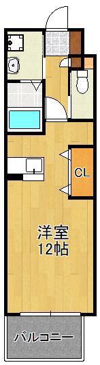 アクシオ三萩野Ⅱ(ワンルーム/5階)の間取り写真