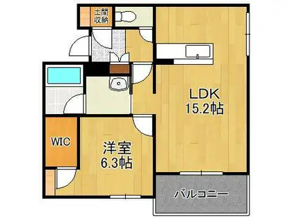 シャーメゾンステージ新成(1LDK/2階)の間取り写真