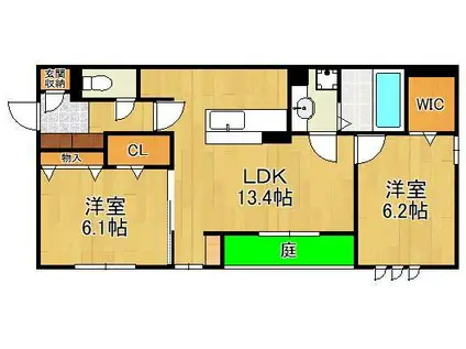 D-ROOM貴船(2LDK/1階)の間取り写真