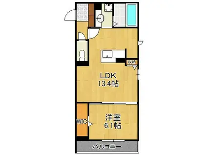 D-ROOM貴船(1LDK/2階)の間取り写真