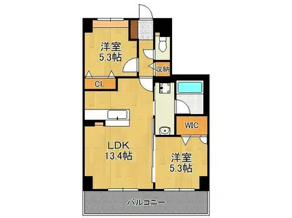 M THE BE KOKURA ENTRADA(2LDK/3階)の間取り写真