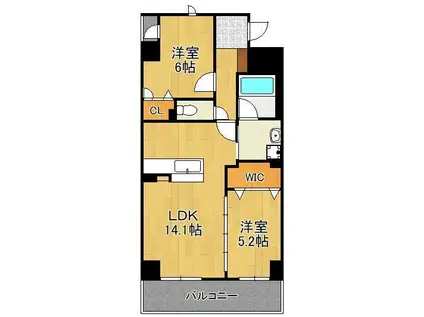 M THE BE KOKURA ENTRADA(2LDK/6階)の間取り写真