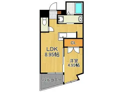 THE MARKS WAY(1LDK/2階)の間取り写真