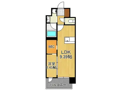 プレジデンス ざ 三萩野(1LDK/7階)の間取り写真