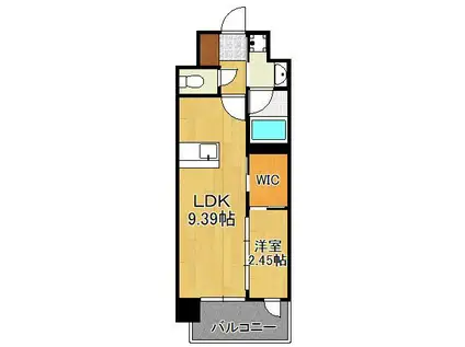 プレジデンス ざ 三萩野(1LDK/6階)の間取り写真