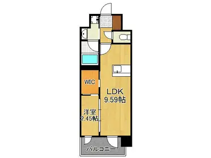 プレジデンス ざ 三萩野(1LDK/13階)の間取り写真