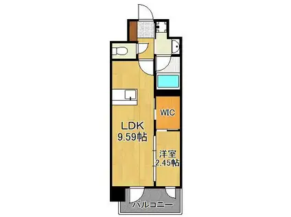 プレジデンス ざ 三萩野(1LDK/10階)の間取り写真
