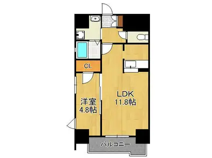 白銀マンション(1LDK/10階)の間取り写真