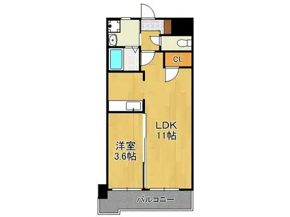 PLACE COURT(1LDK/6階)の間取り写真