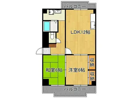 クレベール八千代(2LDK/7階)の間取り写真