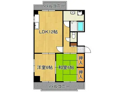 クレベール八千代(2LDK/7階)の間取り写真