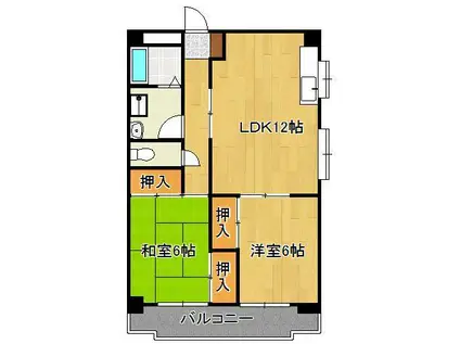 クレベール八千代(2LDK/8階)の間取り写真