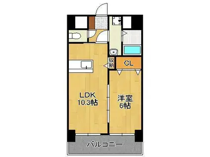 フォレスト陣原(1LDK/4階)の間取り写真