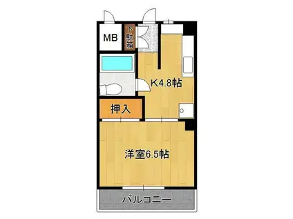 ギャランドラ藤田(1K/6階)の間取り写真