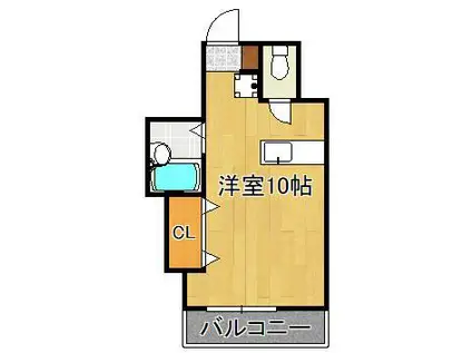 陣山ハイマート(ワンルーム/10階)の間取り写真