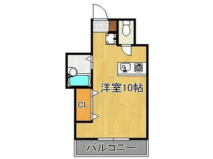 陣山ハイマート(ワンルーム/4階)の間取り写真