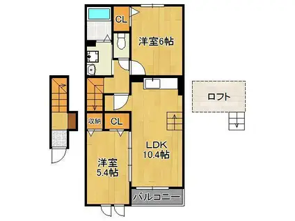 メゾンヌーブ(2LDK/2階)の間取り写真