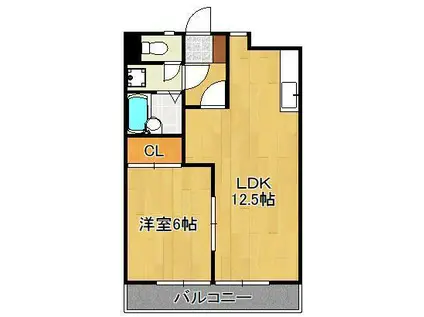 シャトレ岸の浦(1LDK/7階)の間取り写真