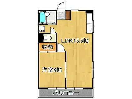 ラディア永犬丸(1LDK/2階)の間取り写真