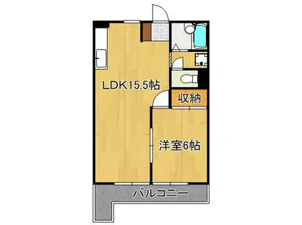 ラディア永犬丸(1LDK/3階)の間取り写真