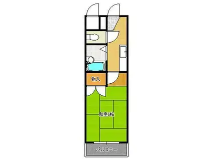 PLイースト桃園公園(1K/1階)の間取り写真