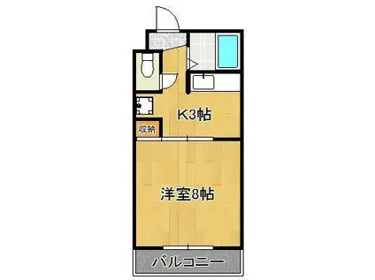 第一サンピア(1K/4階)の間取り写真