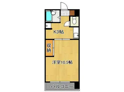 第三サンピア(1K/6階)の間取り写真