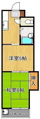 アベニュー筒井(2K/1階)の間取り写真