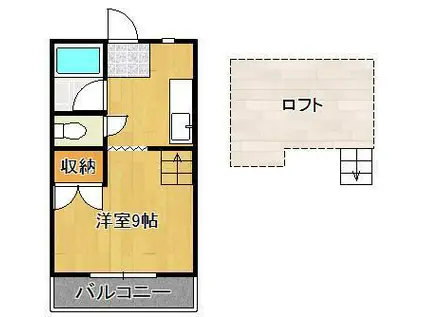 シティベール南八千代(ワンルーム/2階)の間取り写真