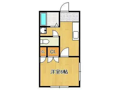 ファミリーコーポ清納A・B(1K/1階)の間取り写真