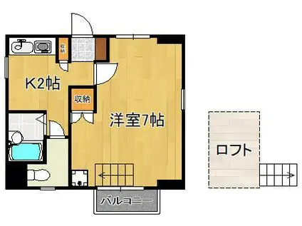 クレスト黒崎(1K/4階)の間取り写真