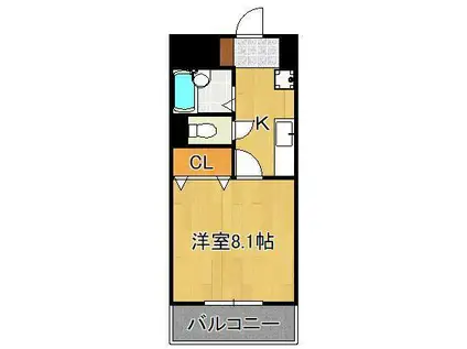 アーバンハイツ南台(1K/5階)の間取り写真