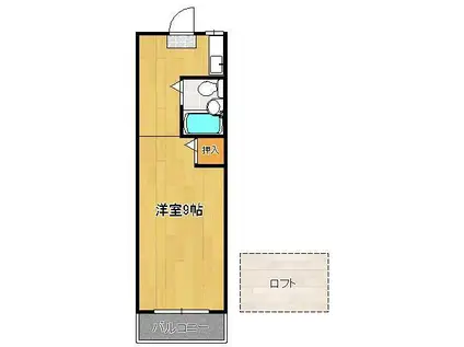 ジョイフル東鳴水(ワンルーム/2階)の間取り写真