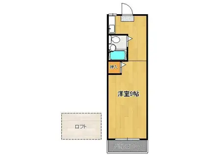 ジョイフル東鳴水(ワンルーム/2階)の間取り写真