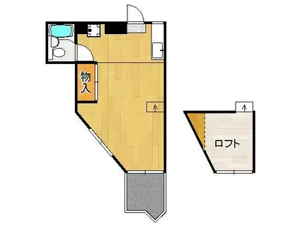 ジョイフル東鳴水(ワンルーム/3階)の間取り写真